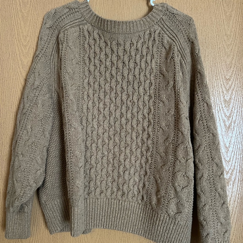 Universal Thread Cable Knit Tan Sweater